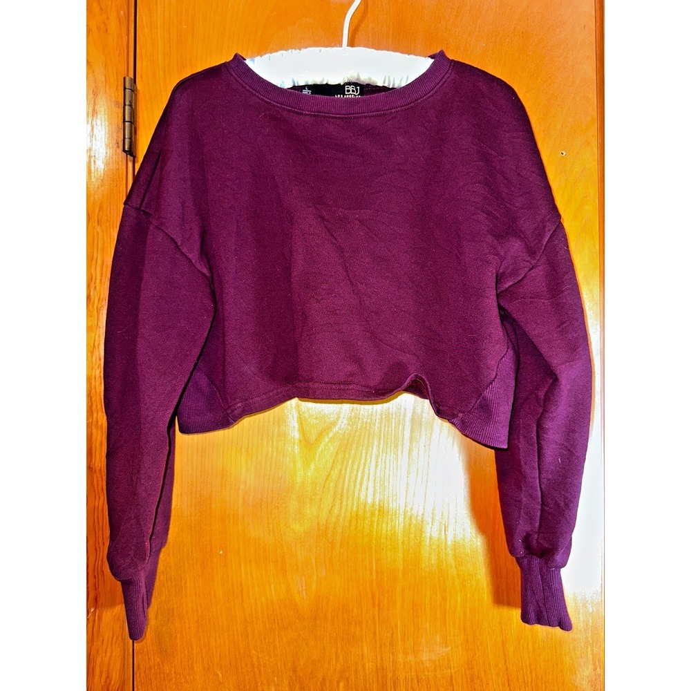 BBJ Los Angeles Maroon Women's Crop Top Crewneck Sweater Sweatshirt L